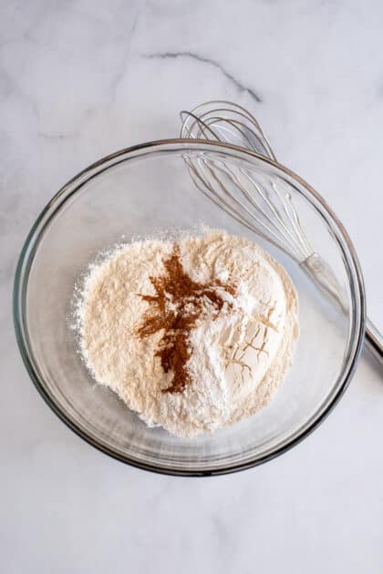 Mix dry ingredients together in separate bowl.