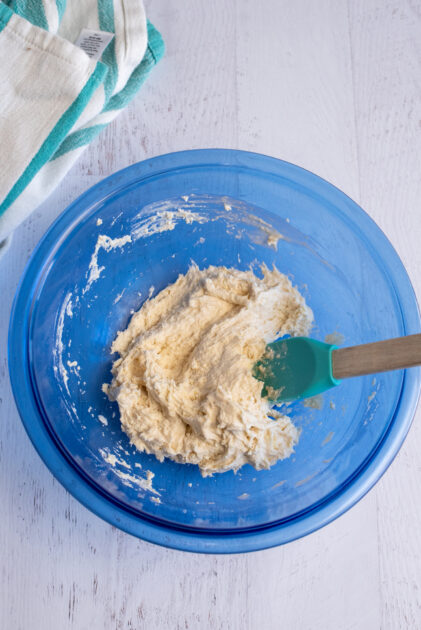 Stir ingredients until a dough forms.