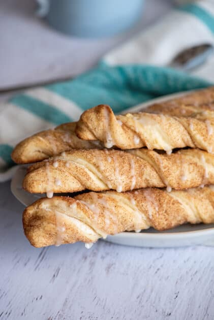 Cinnamon twists on plate.