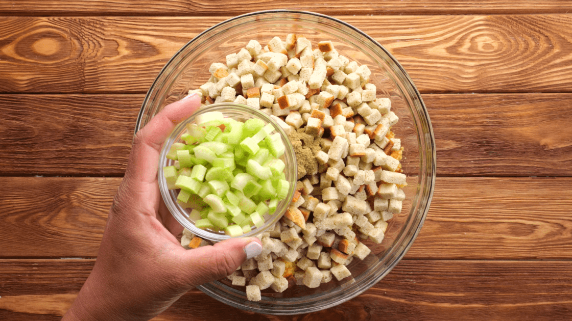 Add celery to mixing bowl.