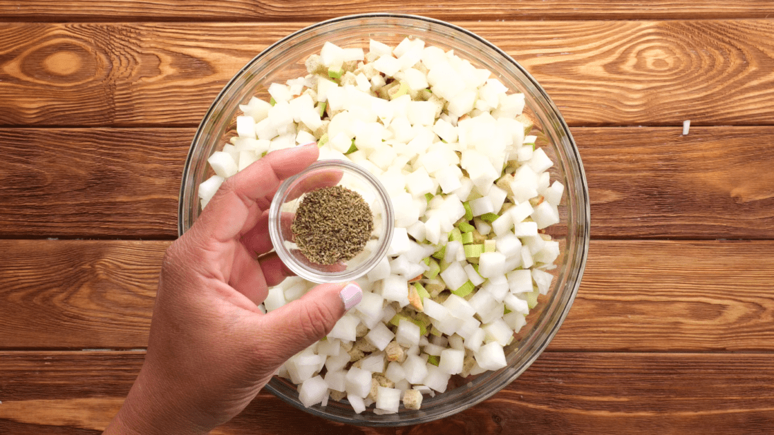 Add sage to mixing bowl.