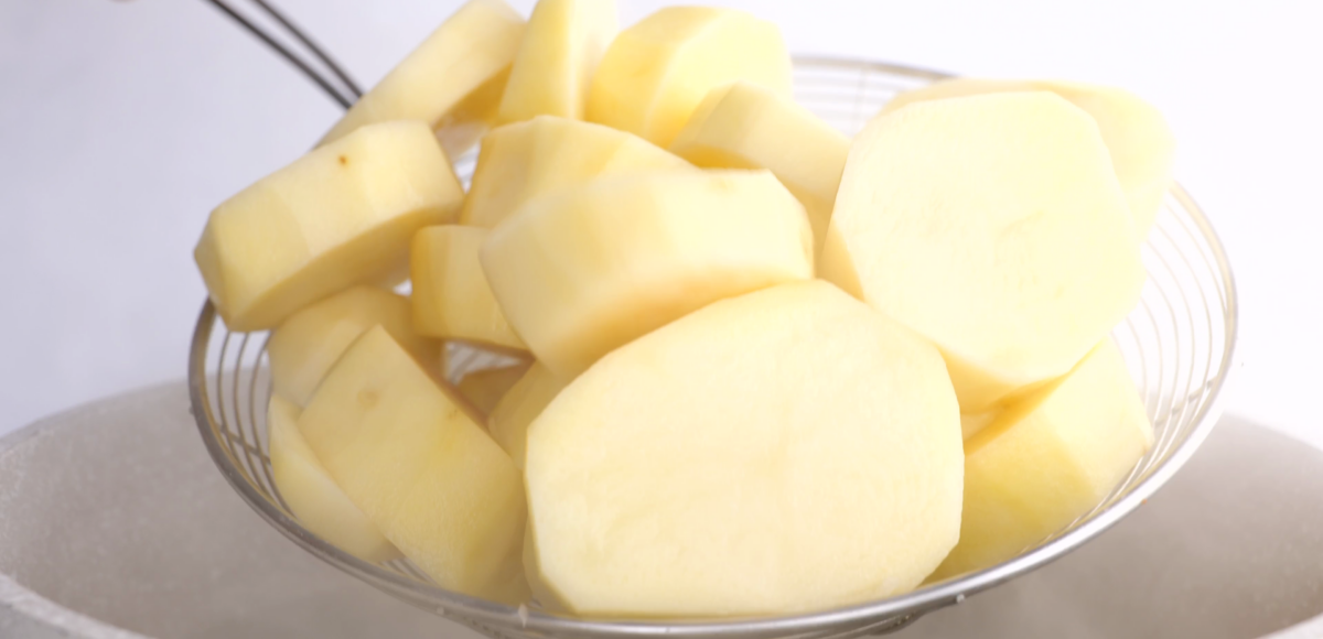 Place potatoes in boiling water.