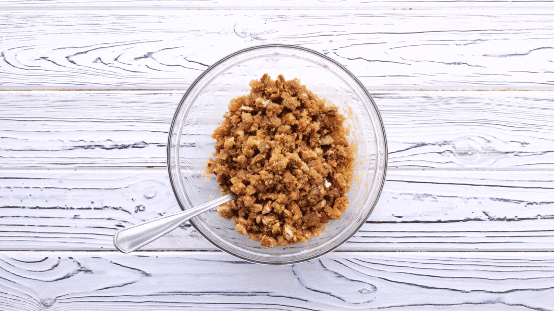 Mix streusel topping ingredients together with a fork.