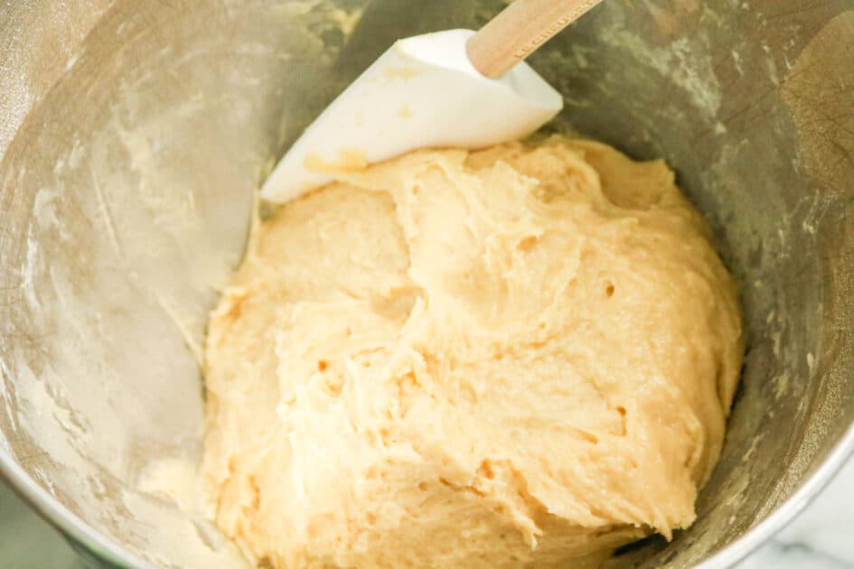 Continue mixing until a dough forms.