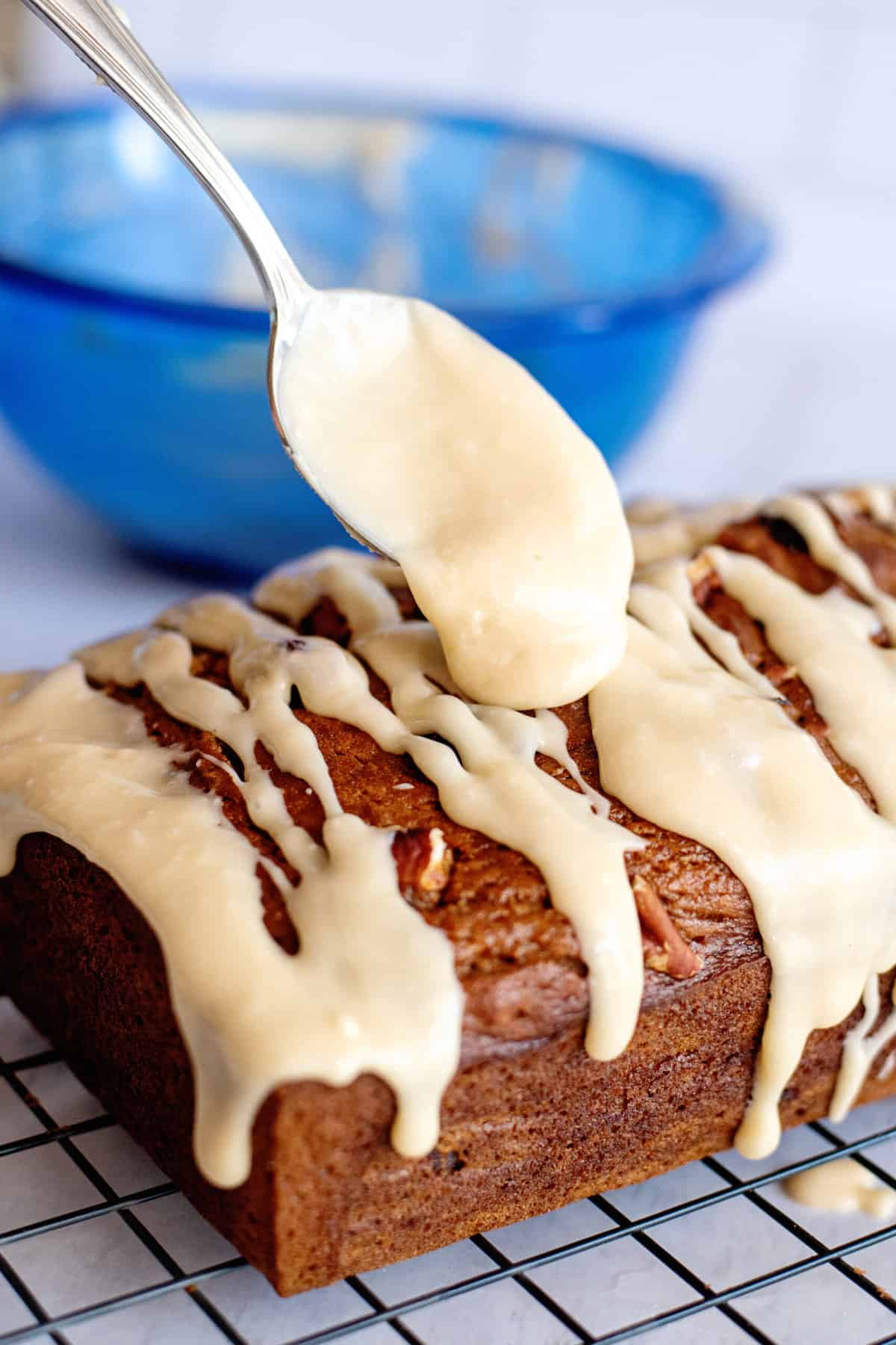 drizzle over cooled pumpkin cranberry loaves