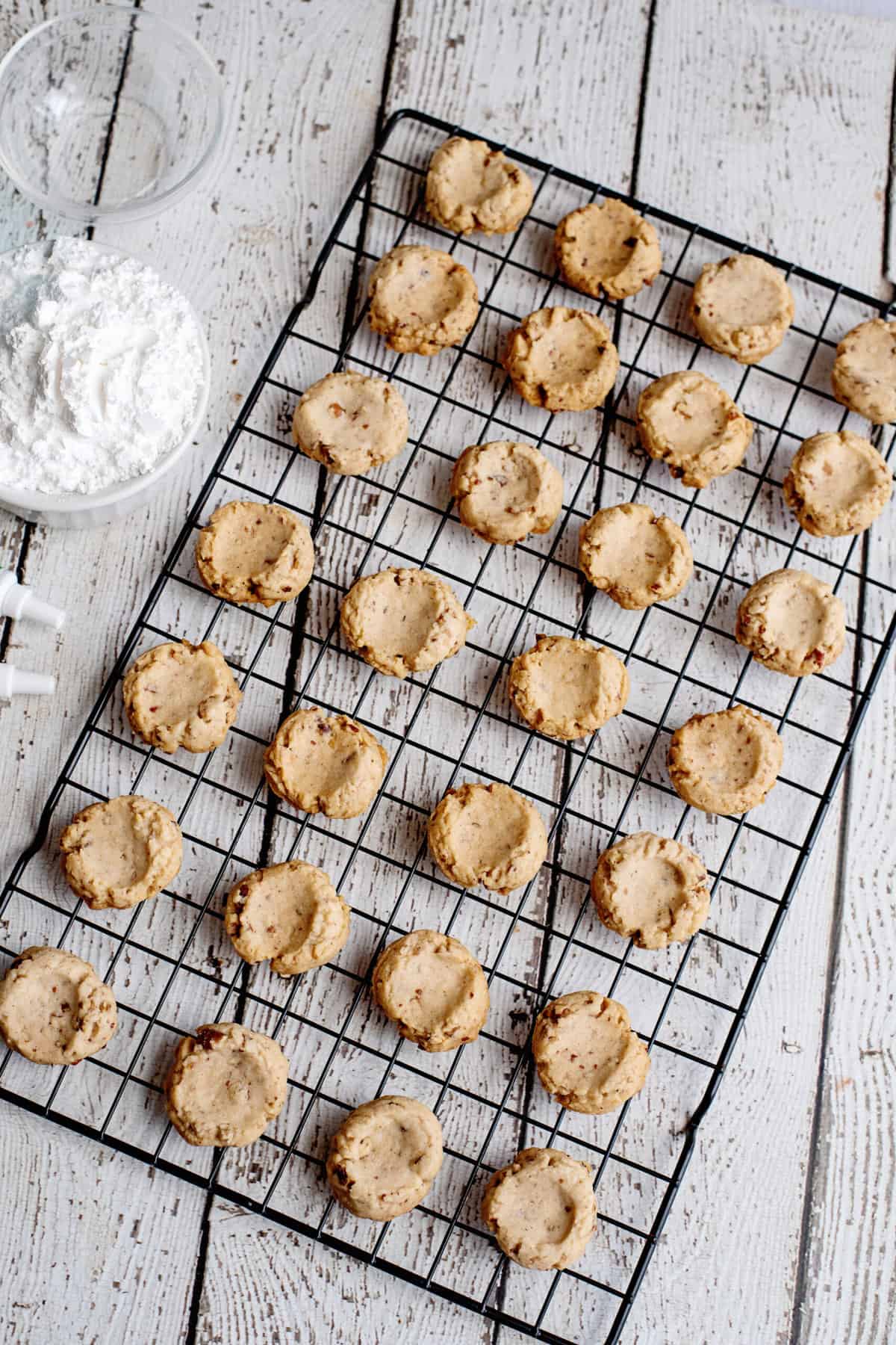 baked pecan thumbprint cookies