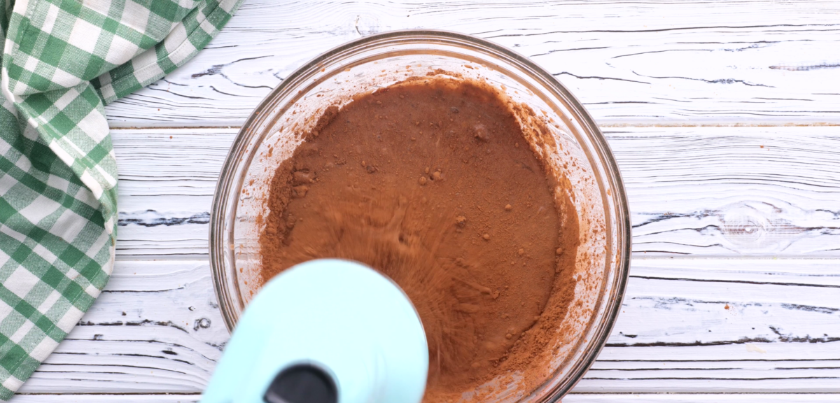 Mix ingredients together using an electric mixer.