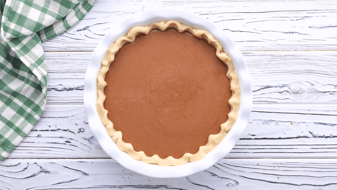 Unbaked chocolate chess pie.