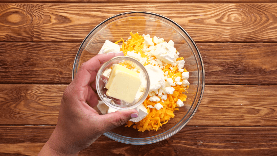 Add butter to mixing bowl.