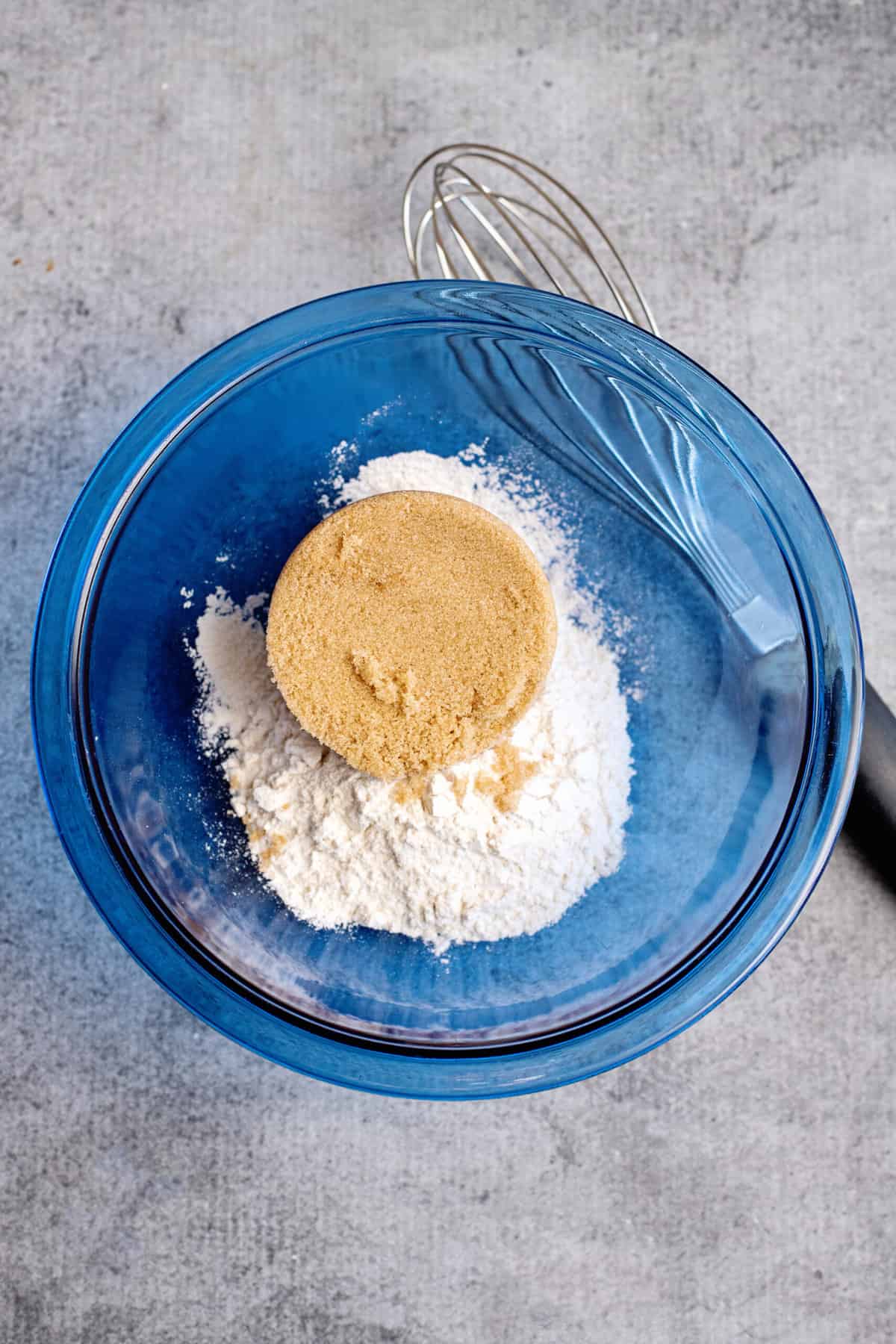 combine brown sugar and flour in a bowl