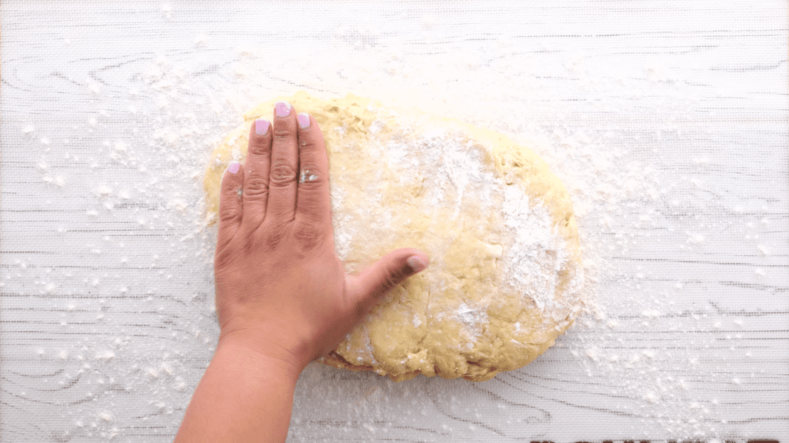 Place dough on floured surface.