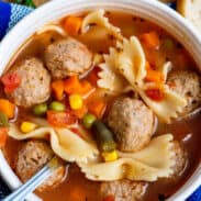 quick Italian meatball soup