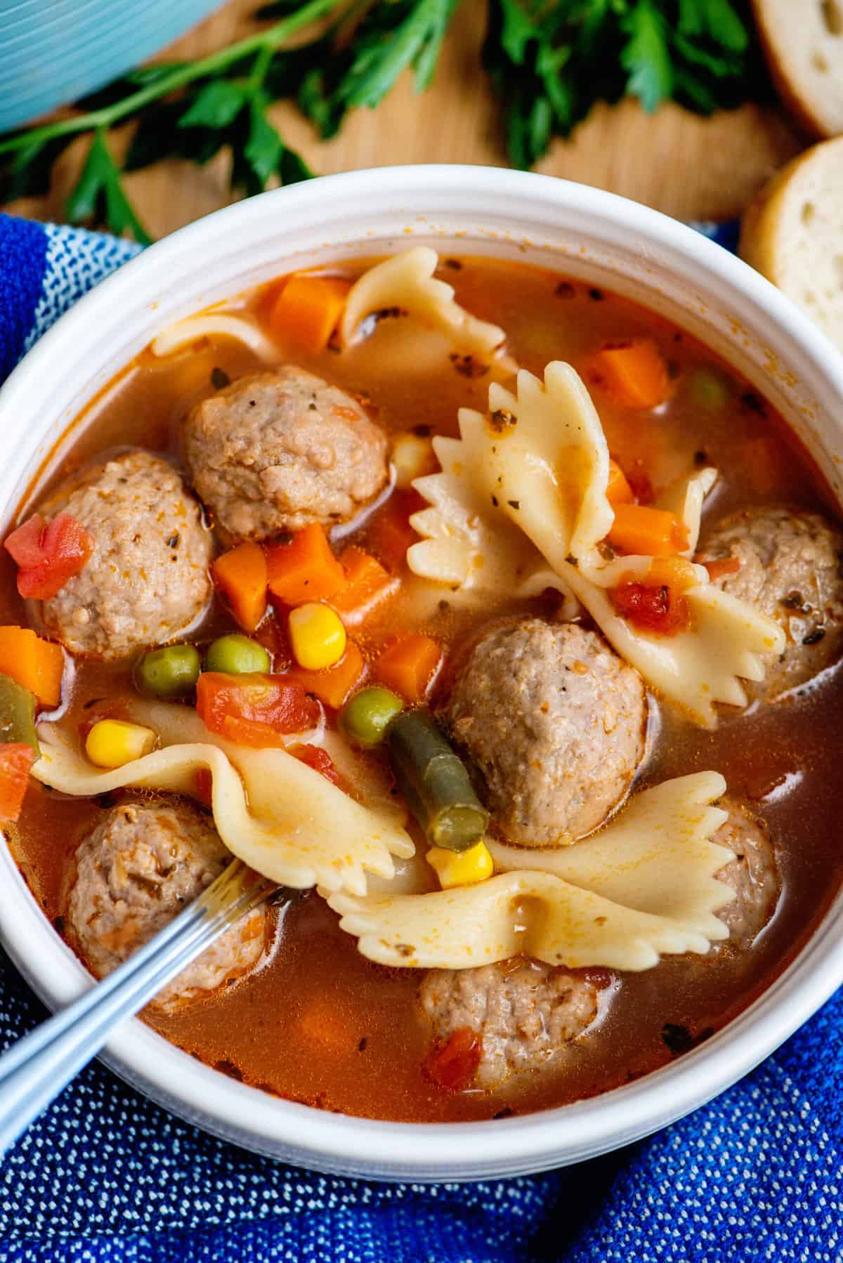 quick Italian meatball soup