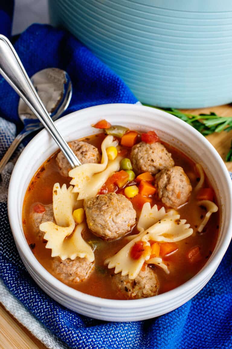 quick Italian meatball soup
