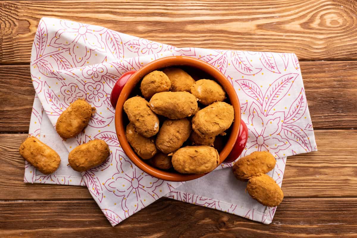 Bowl of Irish potato candy.