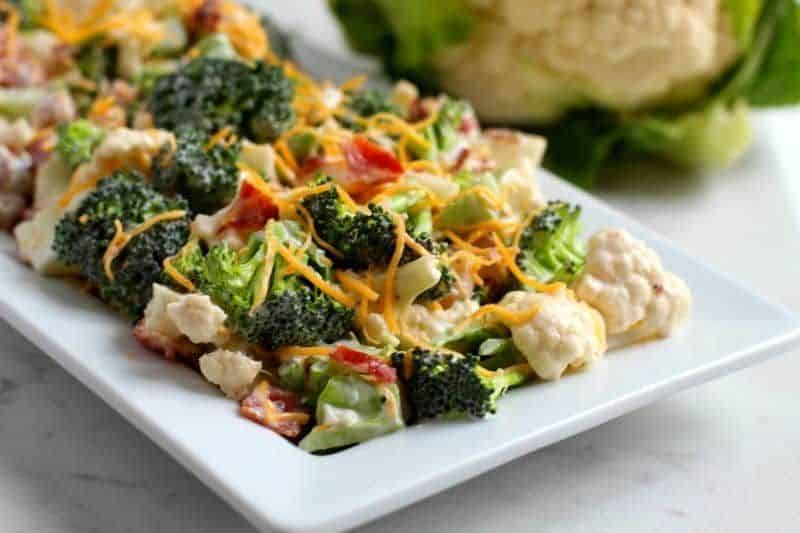 Low-Carb Broccoli Cauliflower Salad