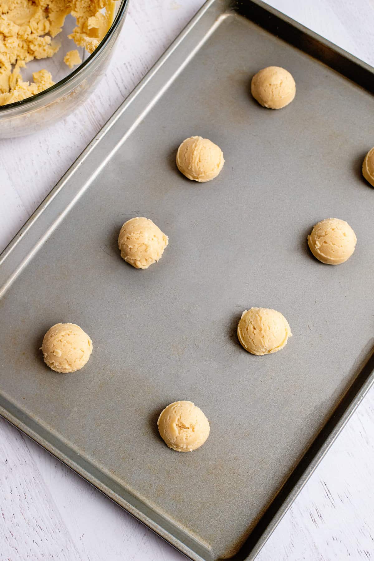 use a 1/4 inch scoop to scoop cookies onto tray