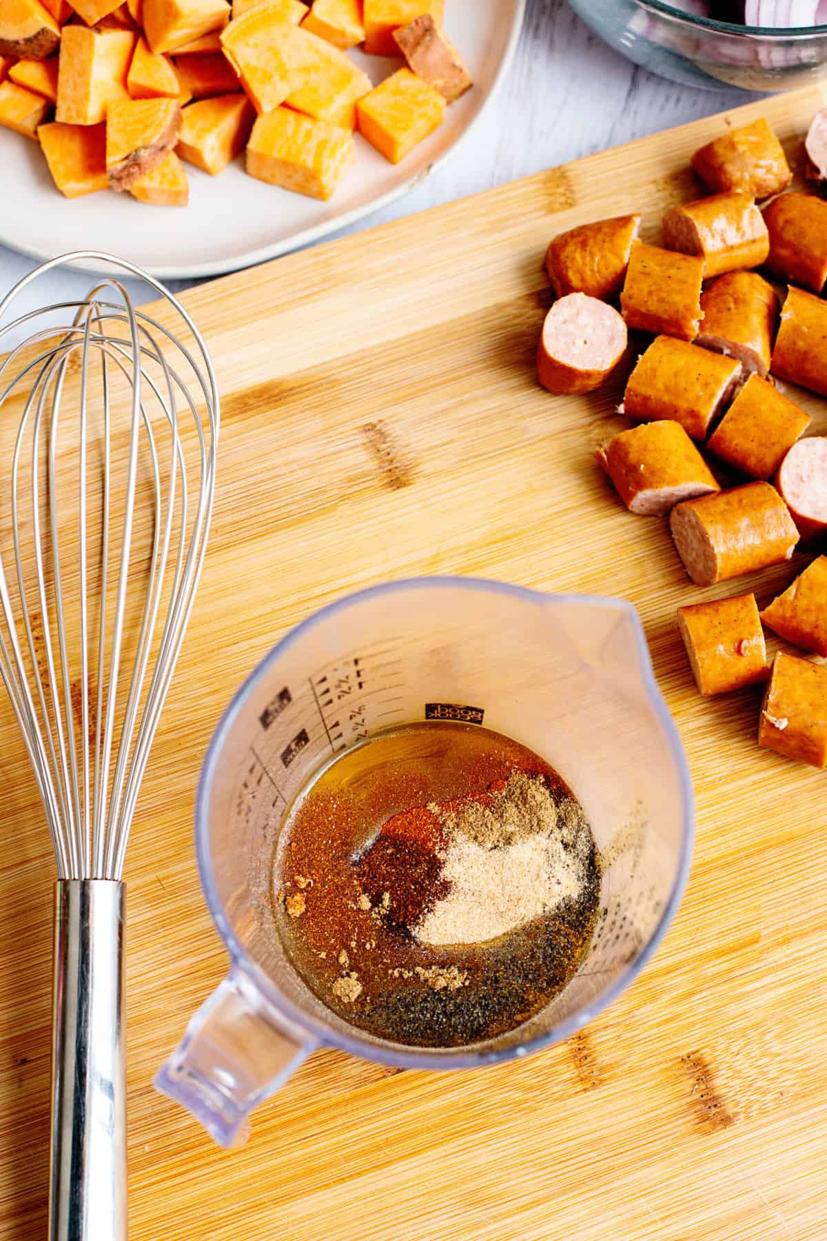 whisk together ingredients for glaze