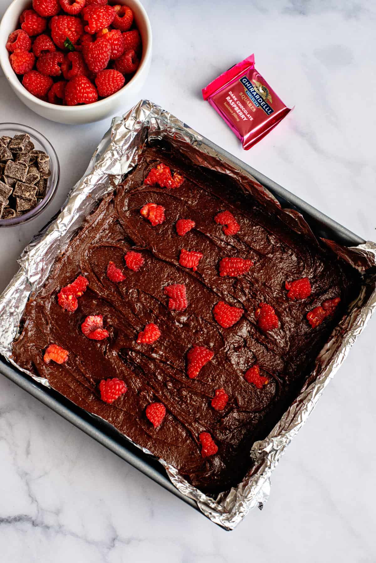 Top with some chopped raspberries 