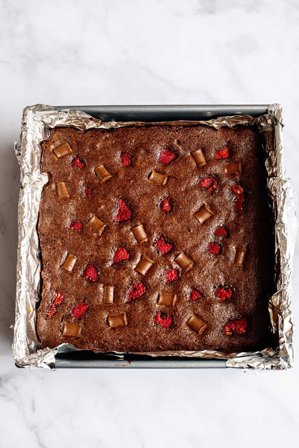 Bake chocolate raspberry brownies