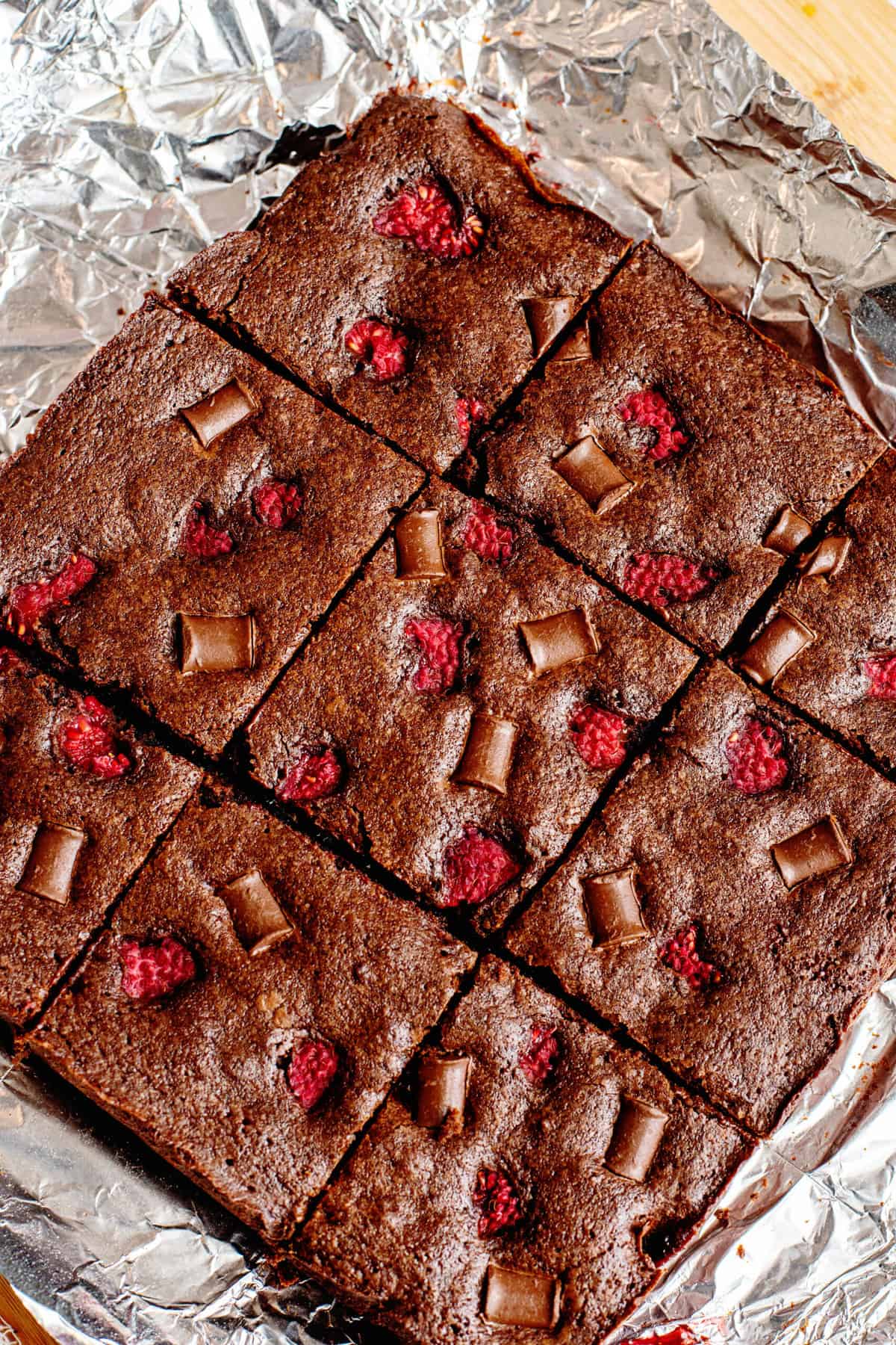 cool chocolate raspberry brownies completely before cutting into squares