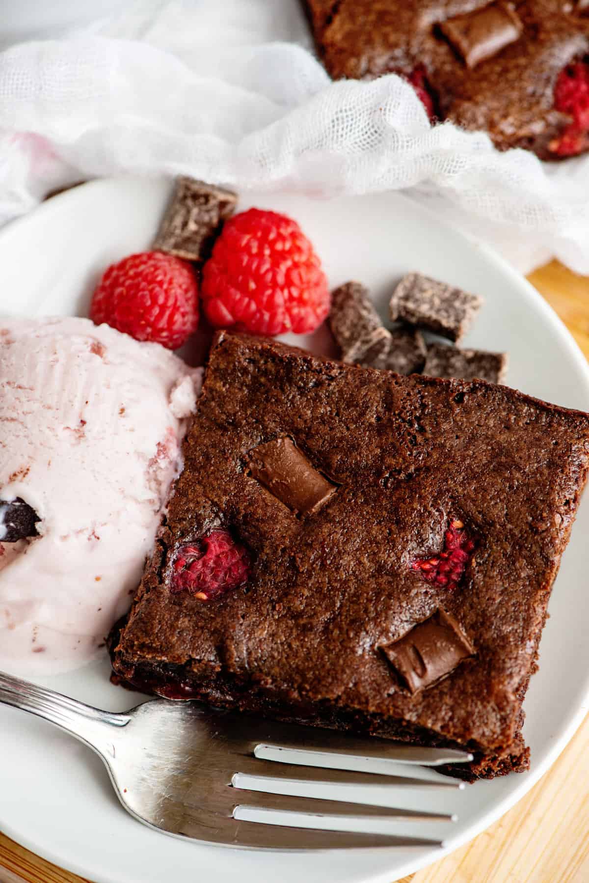 triple chocolate raspberry brownies