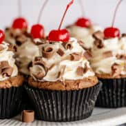 cherry chocolate brownie cupcakes