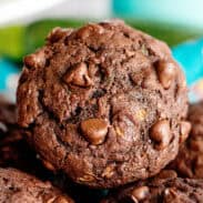 double chocolate zucchini muffins