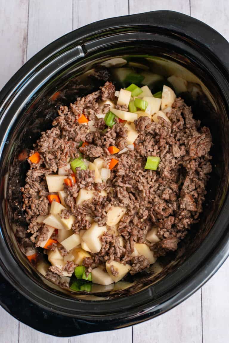Crockpot Potato and Hamburger Soup | Southern Plate