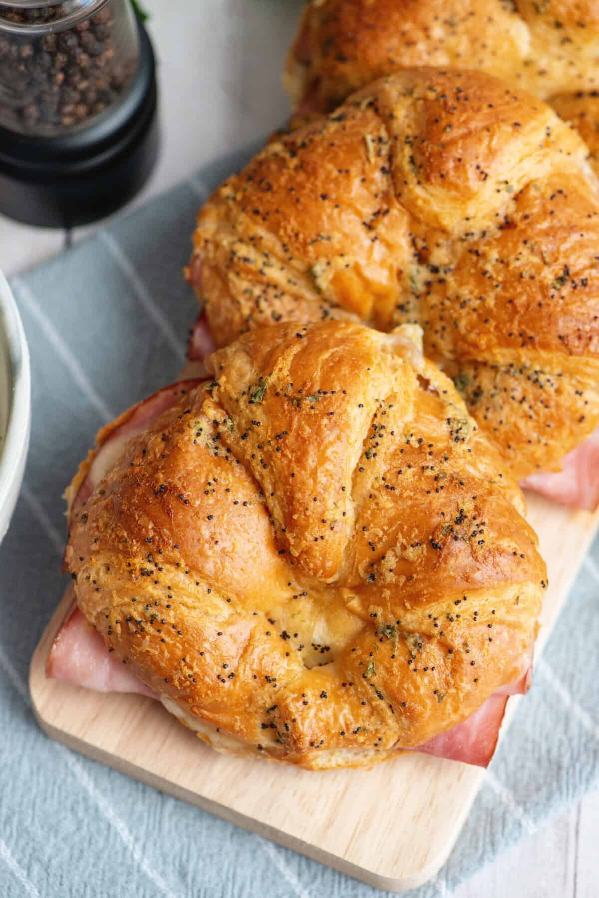 Baked Ham and Cheese Croissants