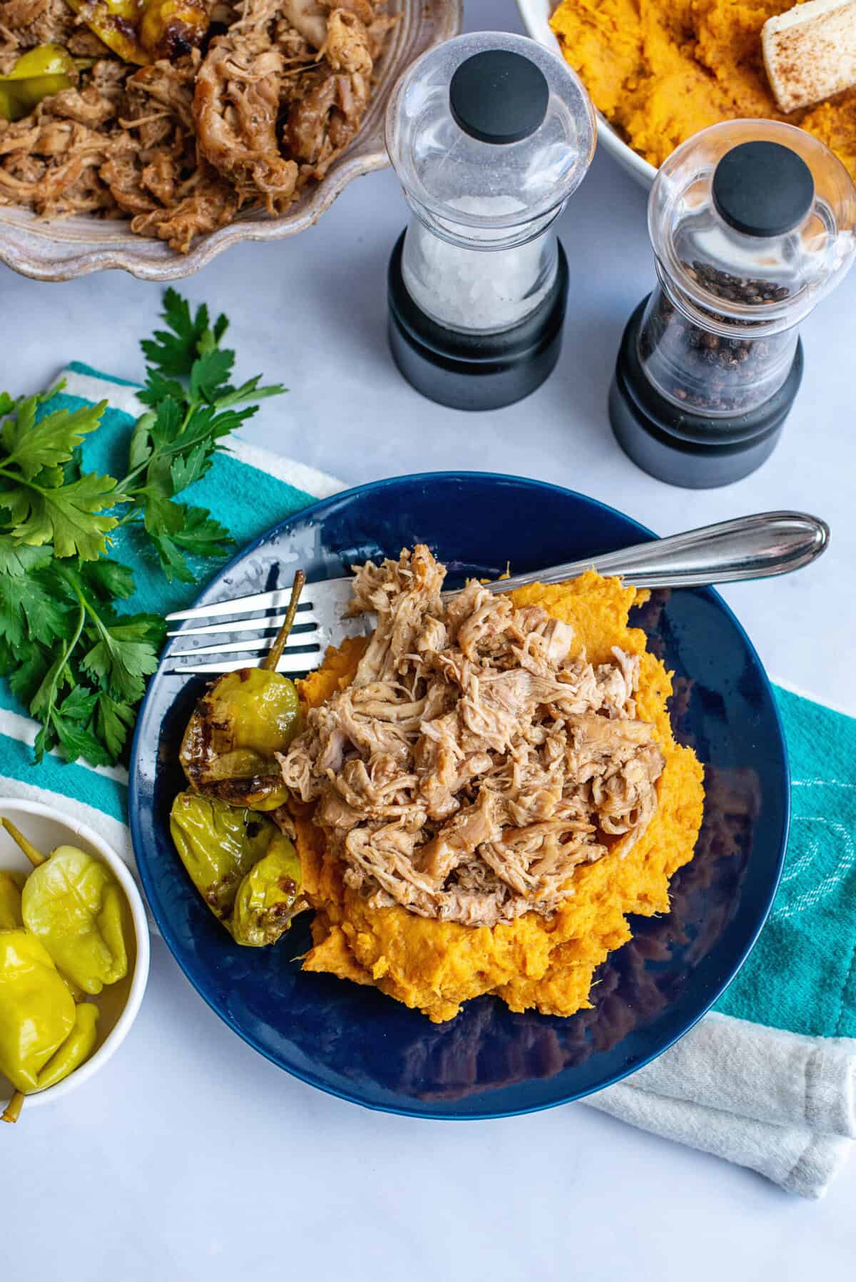 Comfort Food Classic: Mississippi Chicken Over Mashed Sweet Potatoes