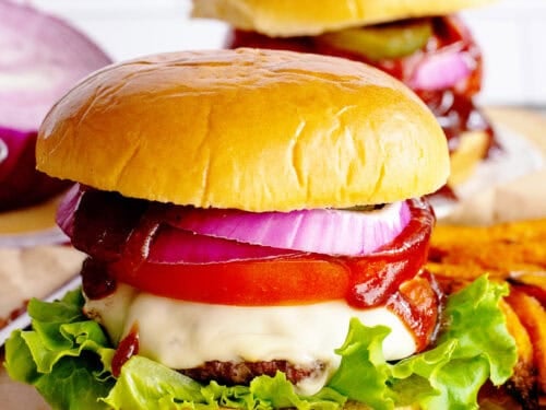 Two Southern grilled cheeseburgers