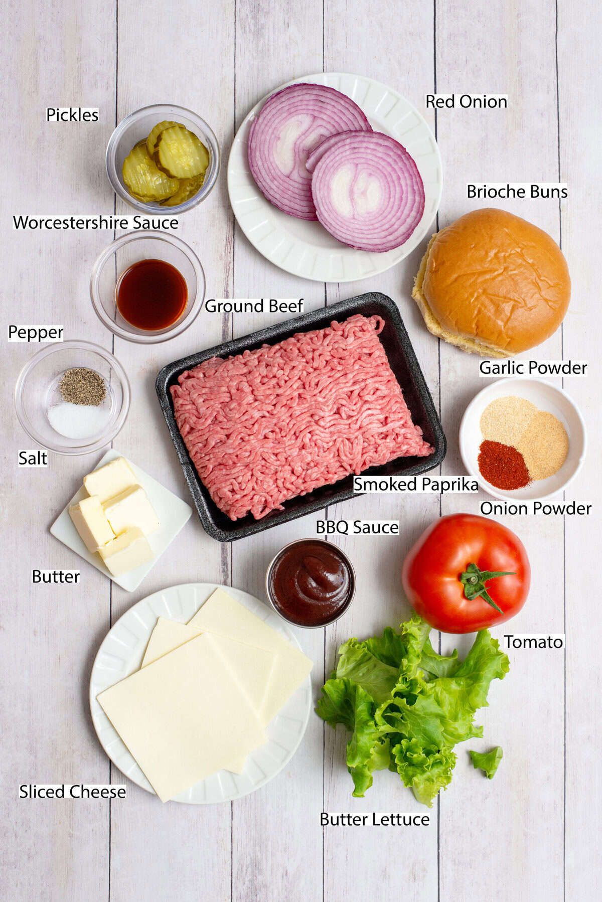 Southern grilled cheeseburger ingredients and toppings