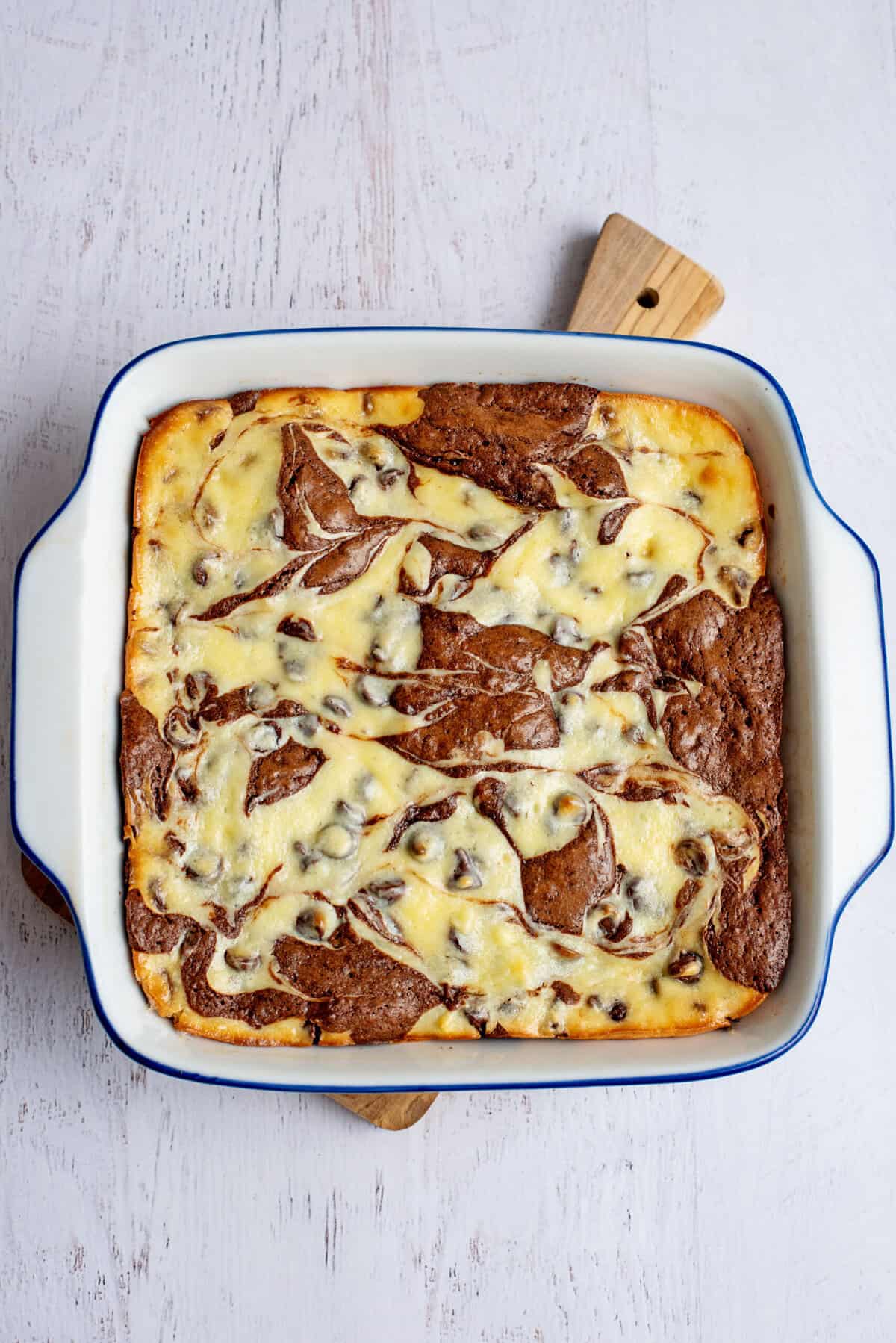 Fully baked marble cheesecake brownies