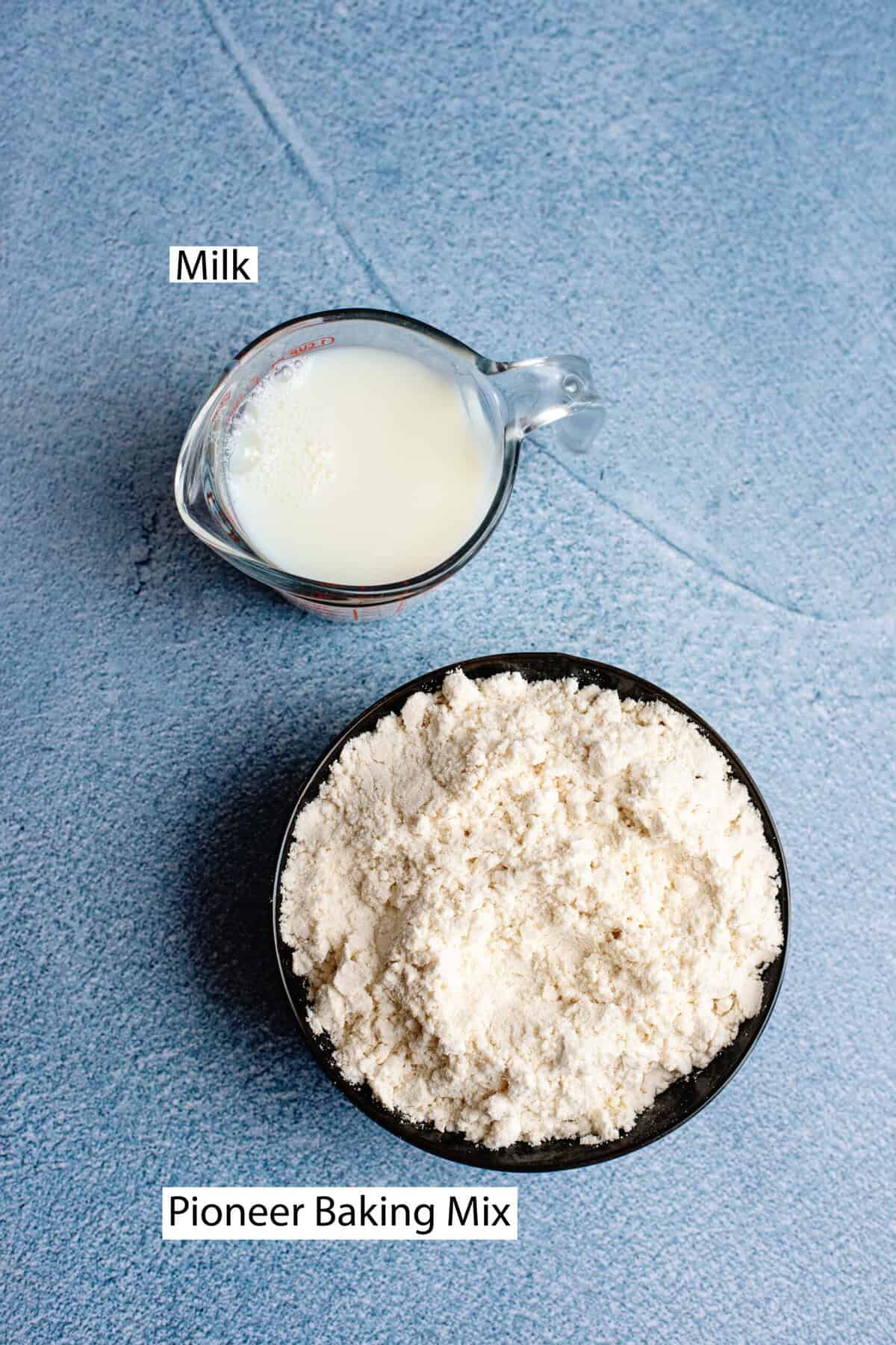 Ingredients for easy homemade biscuits