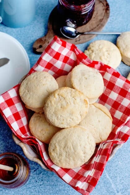 A basket of easy homemade biscuits