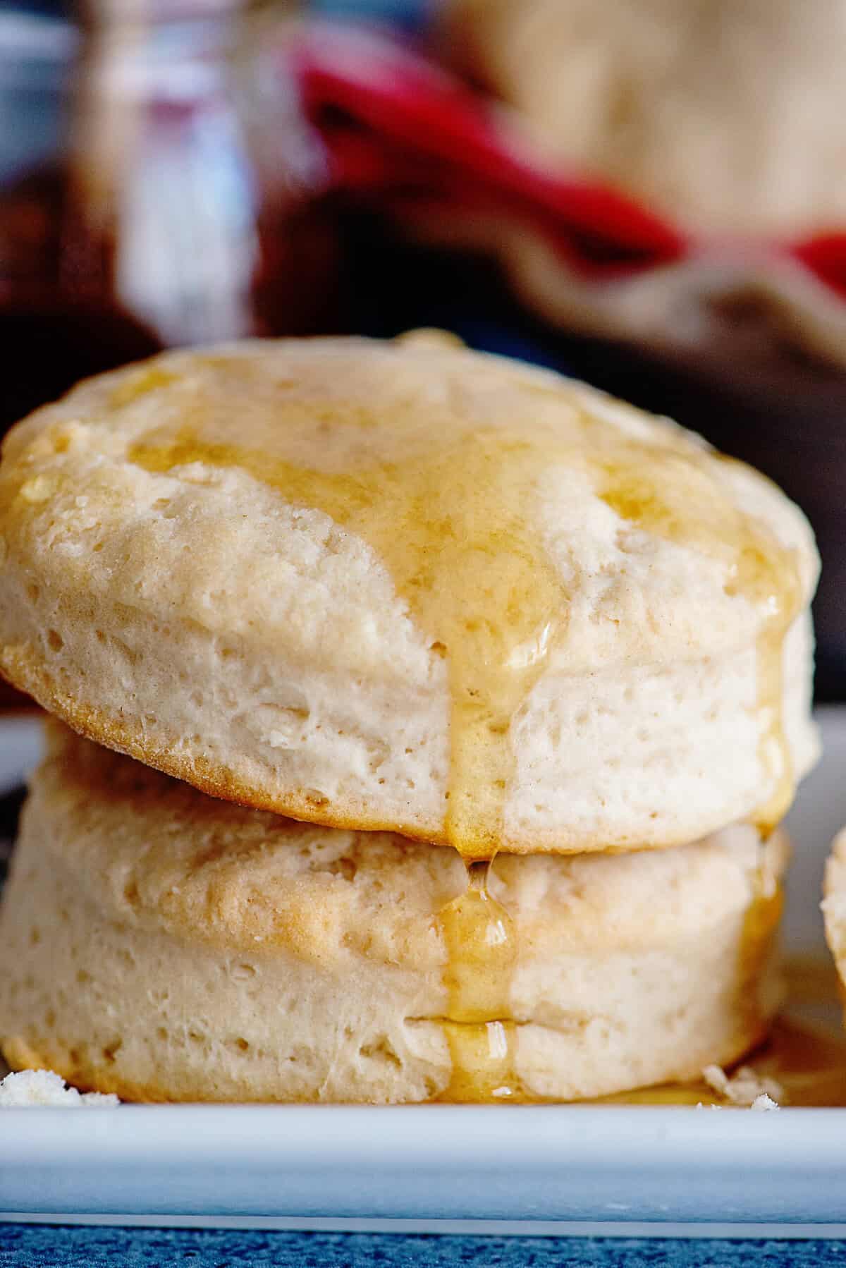 Close up of easy homemade biscuits