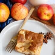One serving of Apple Crackle Cake on a plate