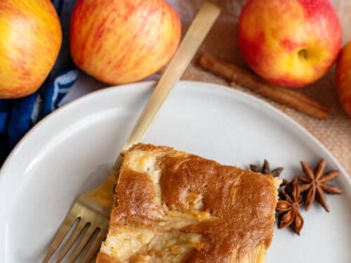 One serving of Apple Crackle Cake on a plate