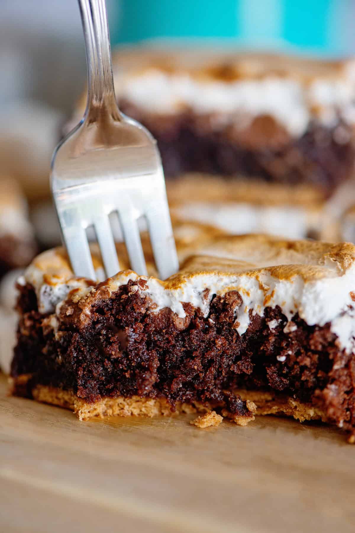 Fork in a s'mores brownie