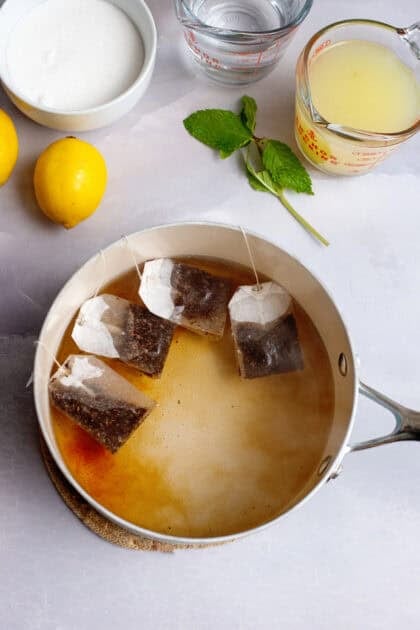 Steeping bags of black tea