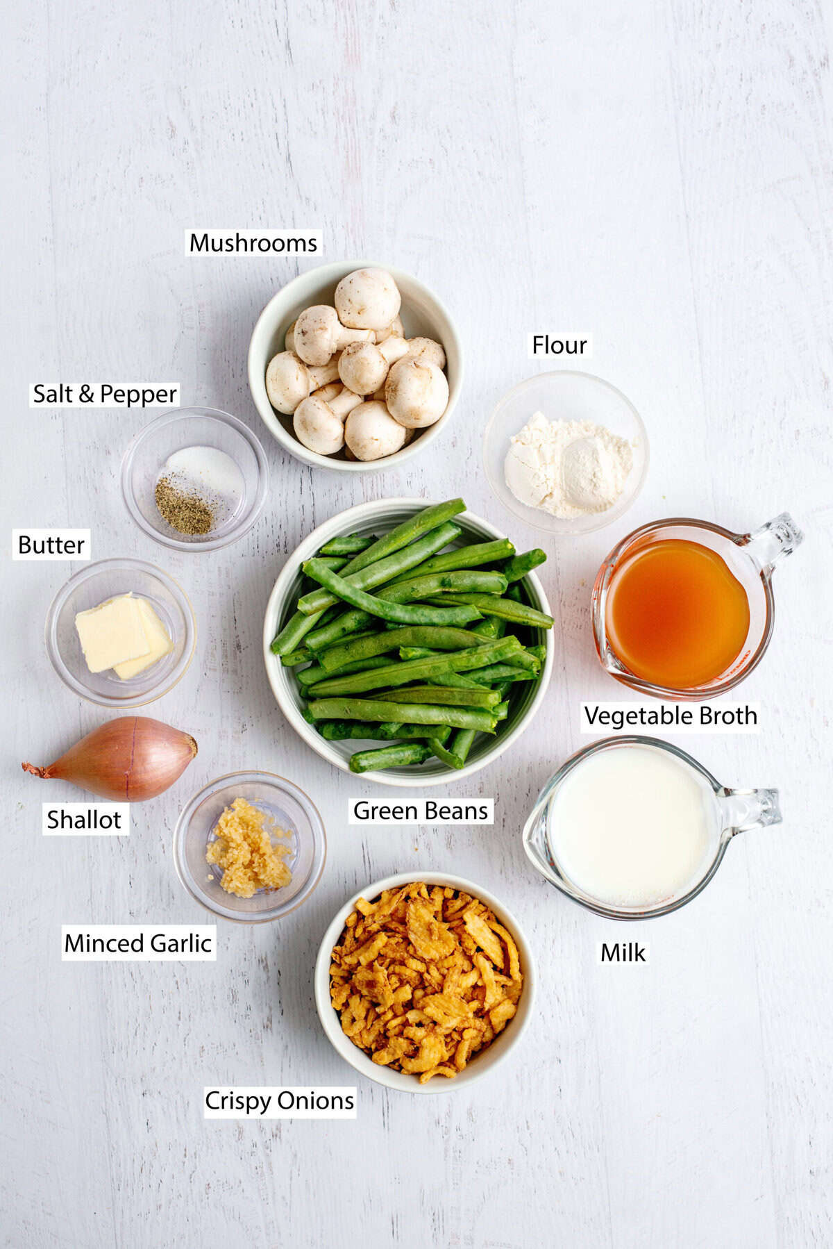 Ingredients for green bean casserole
