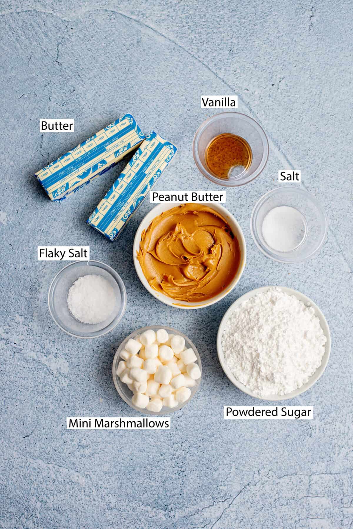 Ingredients for peanut butter fudge