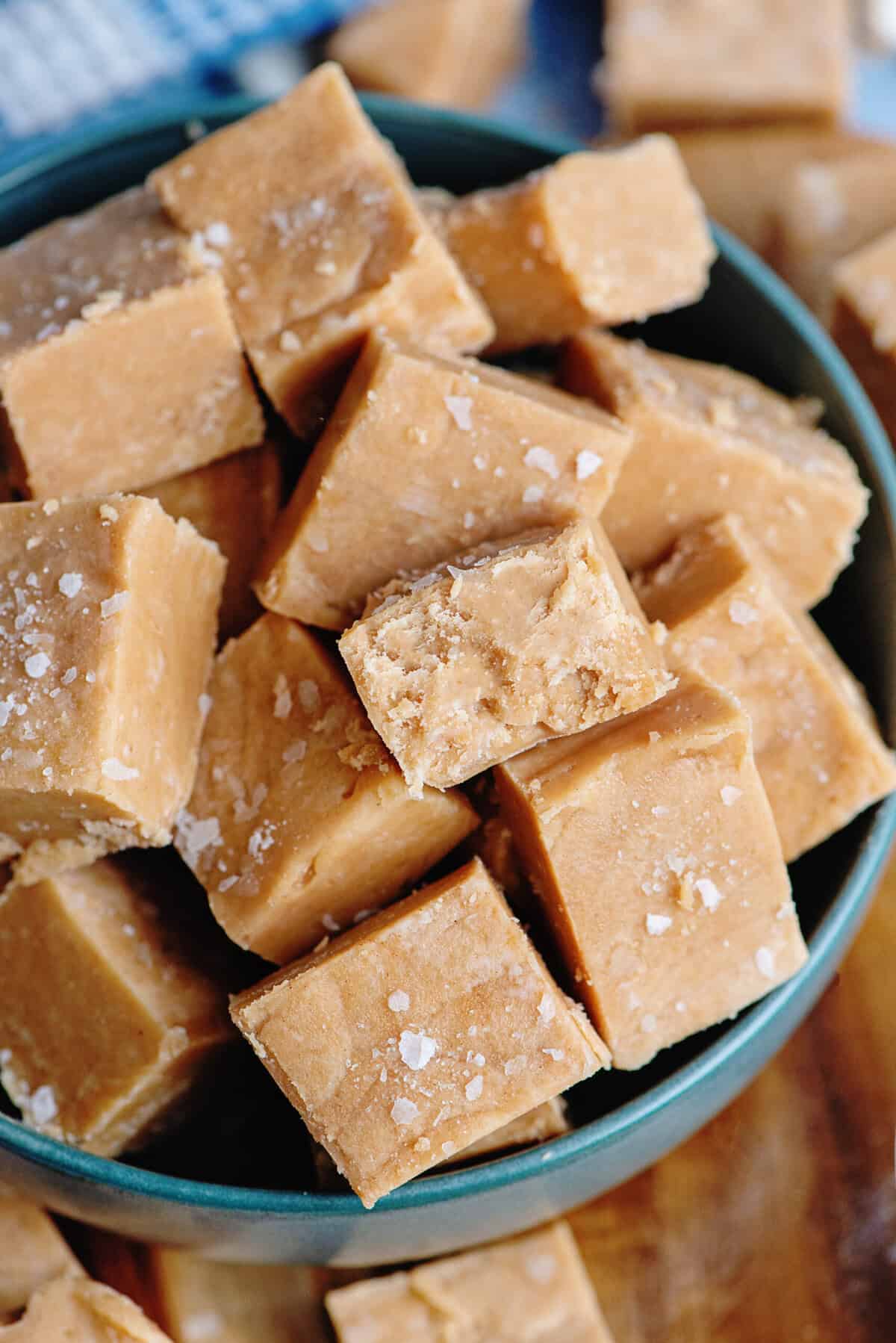 Close up of peanut butter fudge
