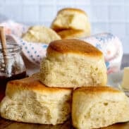A stack of homemade dinner rolls