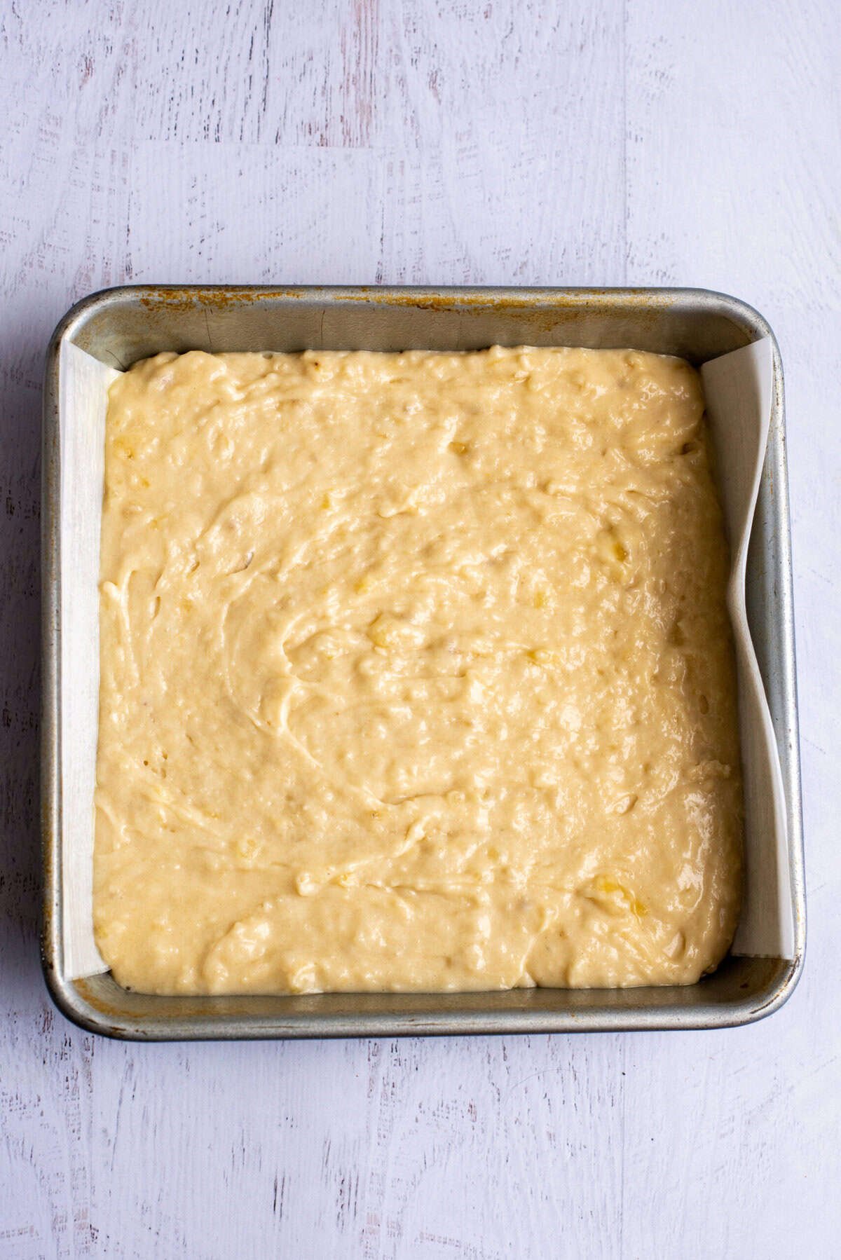 Baked banana bread cake bar base