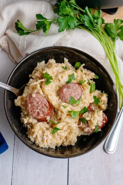 A bowl of classic chicken bog