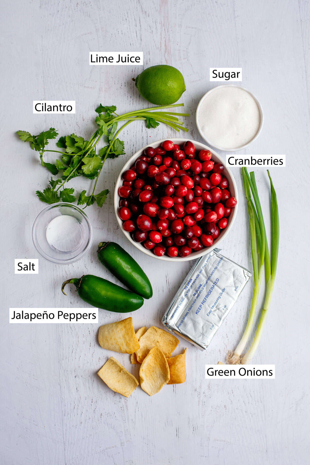 Ingredients for Cranberry Jalapeño Cream Cheese Dip