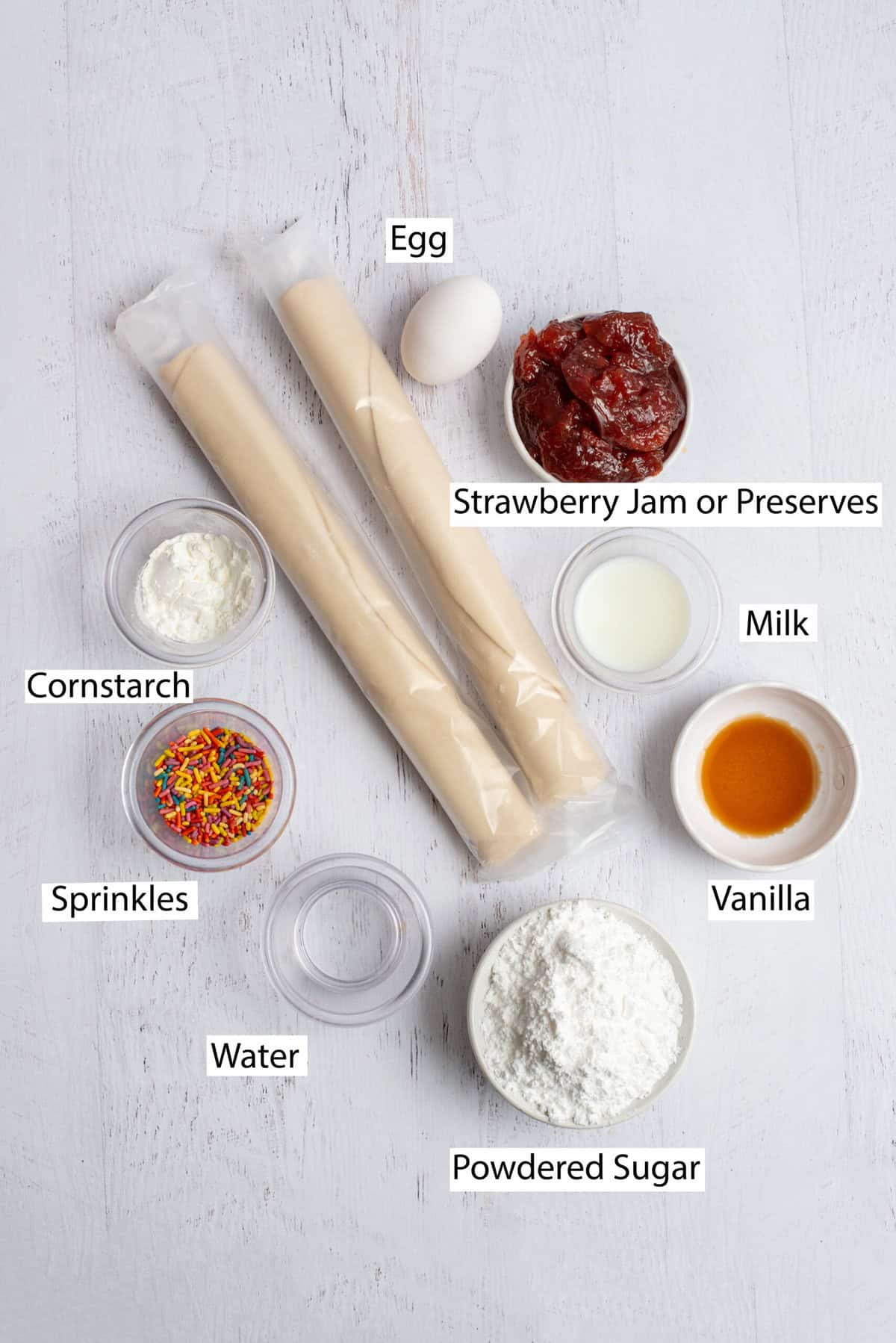 Ingredients for homemade strawberry pop-tarts