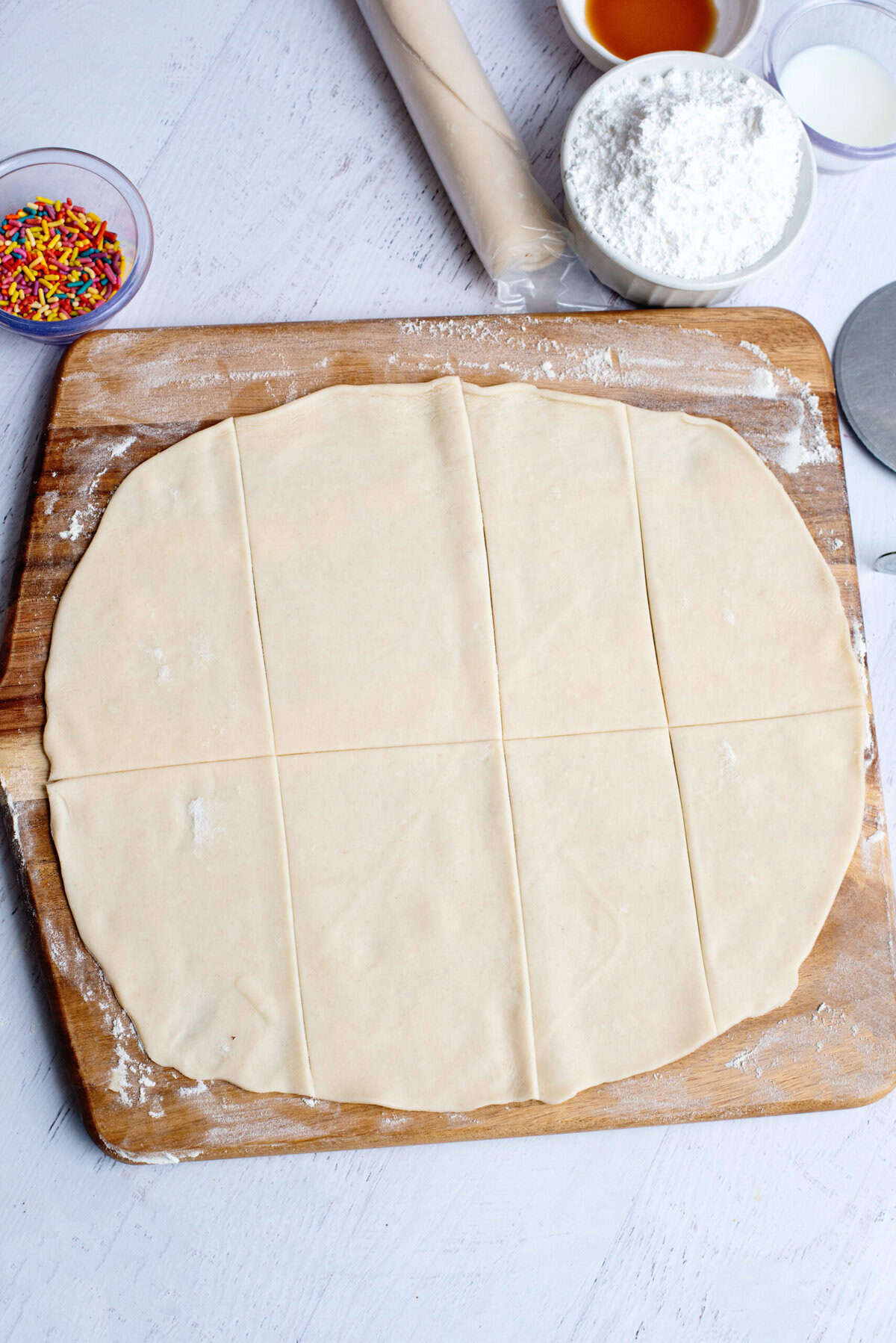 Refrigerated pie crusts rolled out and cut into squares